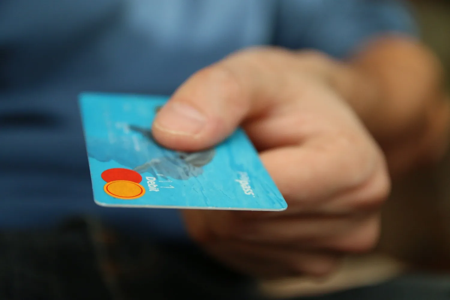Customer paying with a credit card